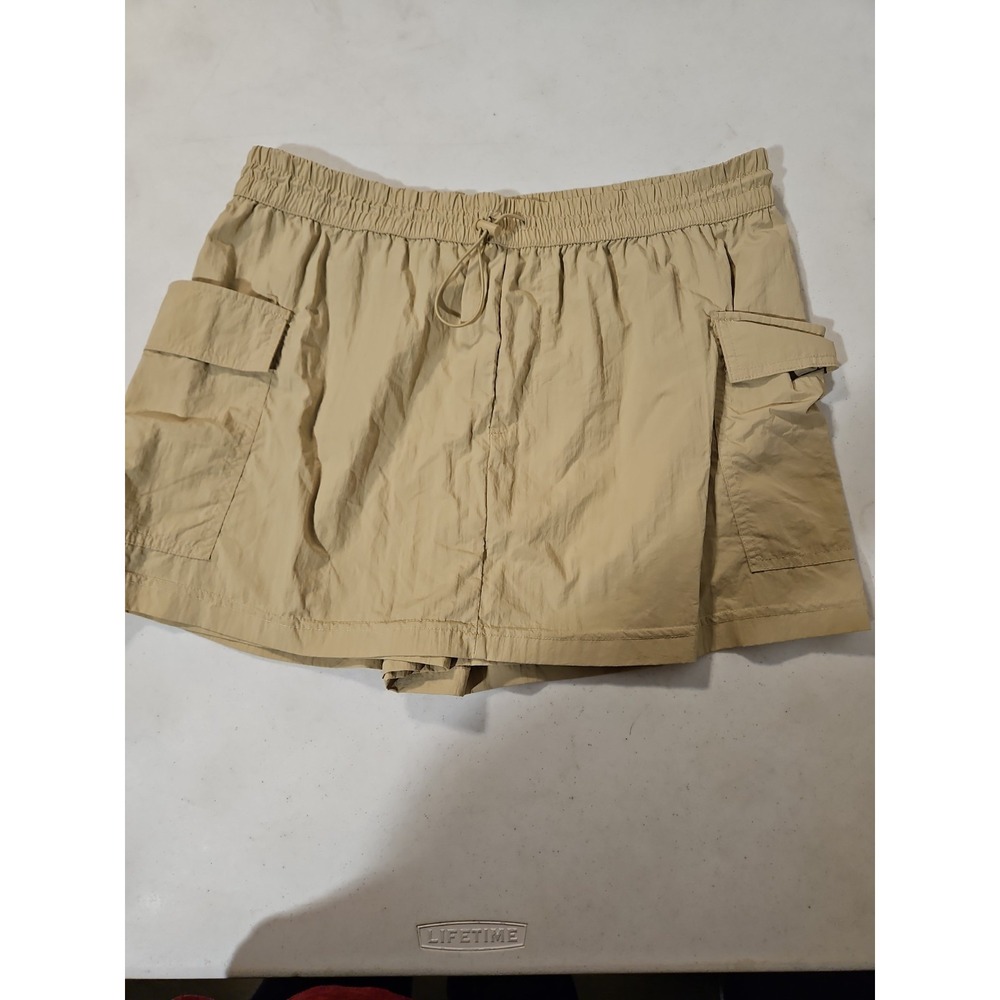 Grayson Threads Beige Skort Womens Large‎ Cargo Pockets 100% Nylon Shorts (1633